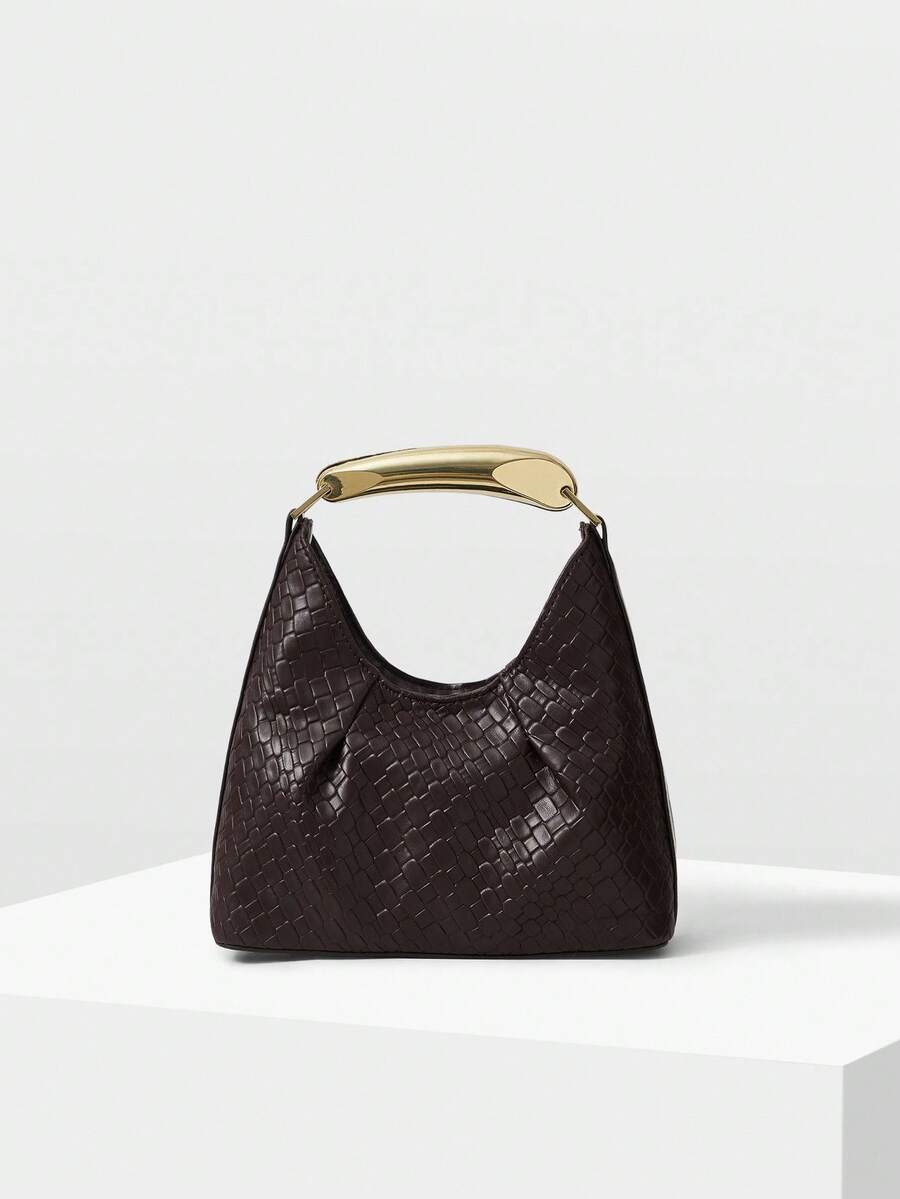 MOTF PREMIUM Borsa a mano in pelle sintetica plissettata