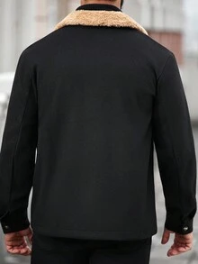 Manfinity CasualCool 男士短款休闲针织秋冬长袖外套 - 黑色 - 查看 2