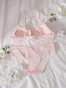 DelicateAllure Blumen-Stickerei Lingerie Set für Frauen