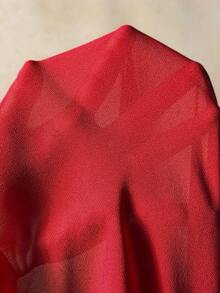 Uhlyne 女士荷叶边V领串珠衬衫和半裙两件套，秋季服装 - 酒紅色 - 查看 6