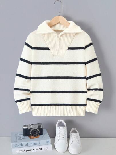 كنزة صوفية بولوفر ذات رقبة على شكل V بلون متباين للأولاد المراهقين، بتصميم مريح مع طوق قابل للقلب، مناسبة للارتداء اليومي، وتجمعات العطلات، خريف/شتاء