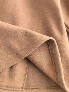 SHEIN 1pc Infant Boys & Girls Fashionable Minimalist Street Style Khaki Lapel Long Sleeve Mid-Length Trench Coat, Suitable For Daily Wear, School, And Photography, Autumn/Winter