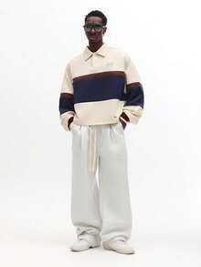 SUMWON Koszulka polo Premium z długim rękawem w blokach kolorów, swobodna, jesień, regularny krój, z kołnierzykiem, klasyczna odzież męska, luksusowa, zimowa, niezbędna, styl uliczny, miejski - Wielokolorowe - Zobacz 4