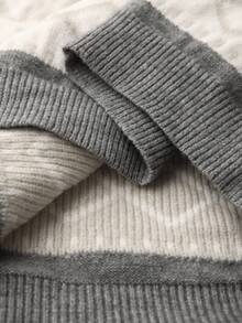 Manfinity CityGents Cárdigan de hombre con patrón geométrico de bloques de color, otoño/invierno - Gris - Ver 8