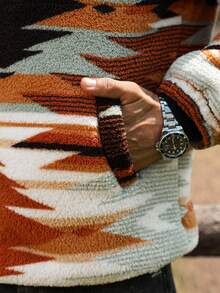 Manfinity Nomadique 宽松男士按扣前泰迪熊棉服外套，冬季外出外套，适合送给朋友、丈夫、男朋友的礼物 - 彩色 - 查看 5