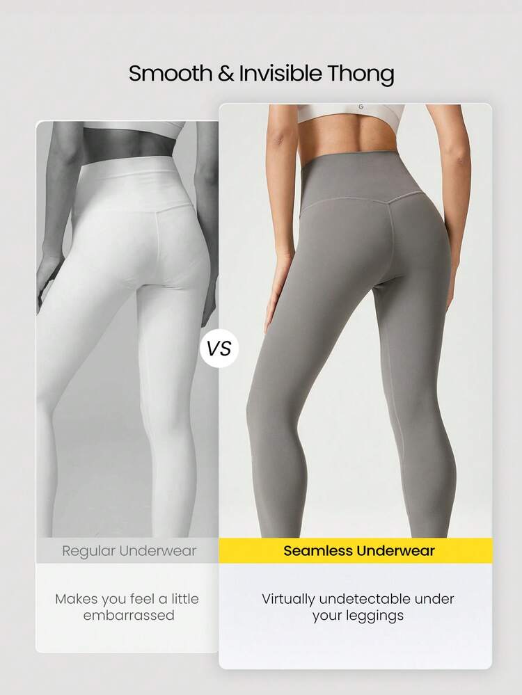 1 Pack Lightweight Breathable Sweat-Wicking Mid-Waist Full Coverage Seamless No-Show Underwear Daily Workout