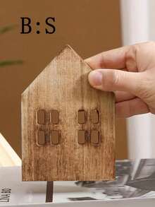 1 件木制工艺品装饰品，北欧风格迷你圣诞屋，客厅装饰最佳礼物