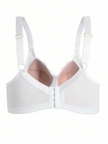 SHEIN 1 pieza Sujetador inalámbrico de encaje y parches para tallas grandes - Blanco - Ver 7