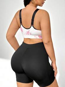 Auralis Athleisure 加大码冬季女式墨纹印花运动文胸，带固定罩杯、可调节肩带、高支撑，冬季女式运动服 - 粉色 - 查看 2
