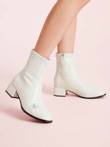 CUCCOO DOLLMOD Women's Fashionable White Elegant Mid-Calf Boots - White - View 3