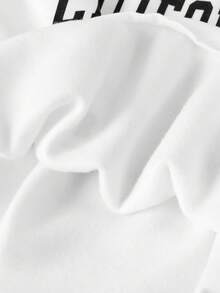 SHEIN 女童熊印花圆领长袖运动衫和紧身裤套装 - 黑與白 - 查看 8