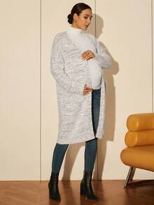 MaterniWear 孕妇落肩长袖休闲开衫，带口袋，秋季