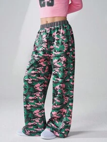 JNSQ Tween Girls 2pcs Set, Autumn Round Neck Long Sleeve T-Shirt Paired With Loose Camouflage Sweatshirt And Pants, Suitable For Autumn, Winter Daily Wear, Outdoor Activities, Vacation, Streetwear, Party And Casual - Multicolor - View 5
