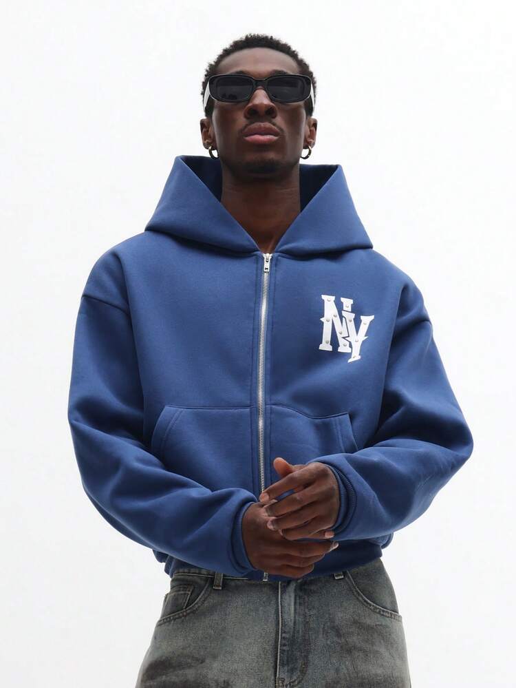 Full Zip Hoodie With Front NY Logo Design