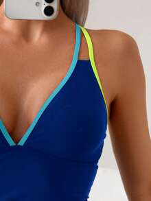 Swim SPRTY Best-Selling Holiday Colorful Black Slimming One-Piece Swimsuit For Summer Beach Vacation - Multicolor - View 4
