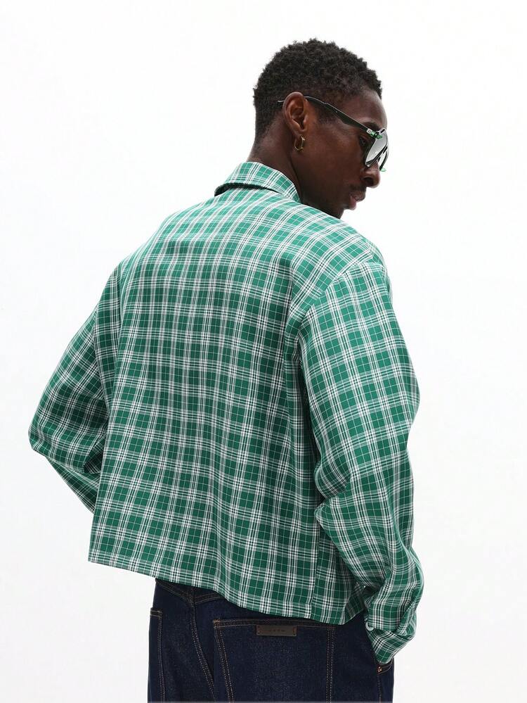 Long Sleeve Plaid Shirt With Button Front