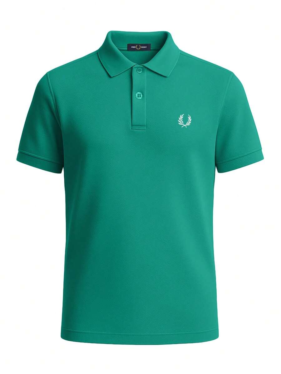 Fred Perry 男士绿色 Polo 衫 - 運動綠/賽道藍 - 查看 1