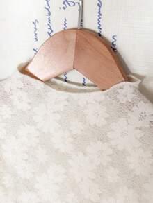 2pcs/Set Girls' White Solid Color Interesting Fashion Long Sleeve Top And Long Pants Underwear Set Fall Winter