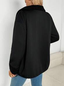 SHEIN Veste de maternité d'allaitement décontracté 3-en-1 pour l'automne/l'hiver - Noir - Voir 2