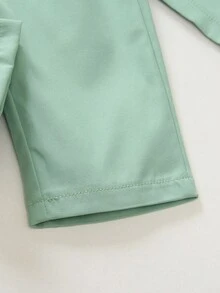 3 件套男婴绅士装，包括长袖西装外套、长袖衬衫和长裤，面料柔软舒适，适合婚礼、派对、节日、郊游和娱乐时间 - 綠色 - 查看 4