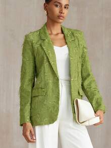 Aveloria Modichic Áo khoác Blazer thanh lịch dành cho nữ - màu xanh lá - Xem 4