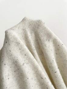 Firerie Áo len cổ tròn tay lửng dáng rộng màu mơ phong cách cổ điển INS cỡ lớn thanh lịch cho mùa thu/đông - Màu be - Xem 9