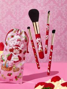 Strawberry Shortcake X SHEIN 草莓卡通印花画笔套装，礼品创意 - 紅色 - 查看 2