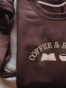 INAWLY Embroidered Sweatshirt, Coffee Sweatshirt, Book Sweatshirt, Autumn Vibe Sweatshirt, Book Lover Sweatshirt, A Gift For You In Autumn - Multicolor - View 3