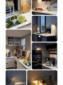 1/2pcs ABS/铝合金材质 遥控无线USB充电 持久耐用（内置18650-2000mAh超大容量电池）壁灯 无级三色触摸调光（带独立开关） 350°旋转 90°倾斜 无线磁吸床头阅读灯，适用于装饰画照明、树照明、展厅装饰