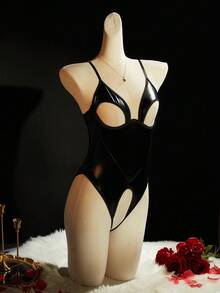 SpicyHot 1件黑色性感镂空露背紧身衣