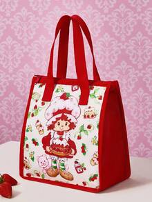 Strawberry Shortcake X SHEIN 1个卡通人物印花保温午餐包，非常适合保温或保冷。容量大，足以装下午餐盒和饮料，是野餐、露营、旅行或居家使用的理想之选。适合家庭和学生，也是不错的送礼选择。 - 紅色 - 查看 4