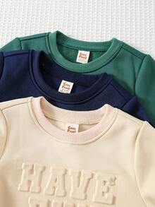 Cozy Pixies Set de 6 hanorace unisex confortabile pentru copii mici, cu model casual de ursuleț, îngroșate, pentru toamnă/iarnă, minimaliste, de culoare solidă