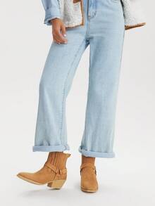 Styleloop Women's Western Style Fashion Daily Wear High Heel Ankle Boots - Khaki - View 3