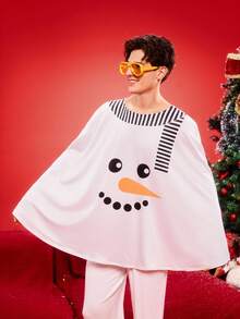 圣诞节可爱雪人情侣/家庭聚会角色扮演外套圣诞老人新奇男士服装