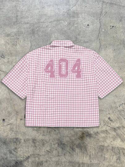 AXEPEAK Camicia a maniche corte a quadri da uomo, adatta per l'estate, edizione streetwear