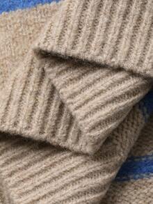 DAZY Women's Casual Striped Turtleneck Sweater, New Autumn/Winter Design - Khaki - View 7