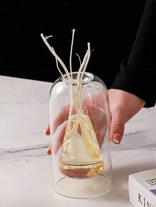 1pc Glass Flameless Essential Oil Diffuser, Home & Bedroom Fragrance Aromatherapy Dispenser, Bathroom Odor Eliminator, Fragrance Decor Bottle