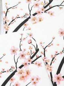 25/50/100 件 13"X13" 一次性派对餐巾，简约粉色樱花花卉图案，适合各种主题派对和日常使用 - 彩色 - 查看 3