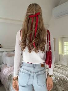 CovetEZ 女款樱桃印花无袖针织上衣 - 紅白色 - 查看 2