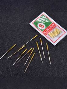 10/50 piezas Agujas universales para máquina de coser revestidas de titanio para máquina de coser Singer, doradas - Multicolor - Ver 2