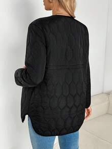 SHEIN Solid Color Casual Loose Fit Long Sleeve Warm 3-In-1 Maternity Jacket Winter Clothes Chic - Black - View 6