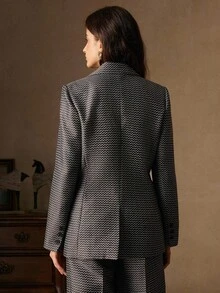 Anewsta Áo khoác blazer nữ tay dài họa tiết sọc gợn sóng Urban Chic - Nhiều màu - Xem 2
