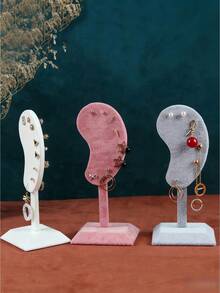 1PC Mini Velvet Ear Display Stand  Plush  Showcase Rack Stud Jewelry Organizer Holder Prop For Accessories Retail Store Display - Multicolor - View 5