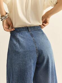 Daynim Jeans de cintura alta y pierna ancha - Azul lavado medio - Ver 4