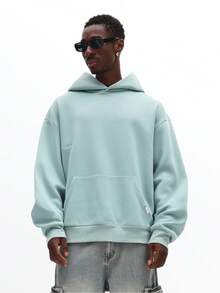 SUMWON Graffiti Print Pullover Hoodie Streetwear Aesthetic Hooded Sweatshirt Vintage Urban Design Winter Fashion Casual Wear - Green - View 3