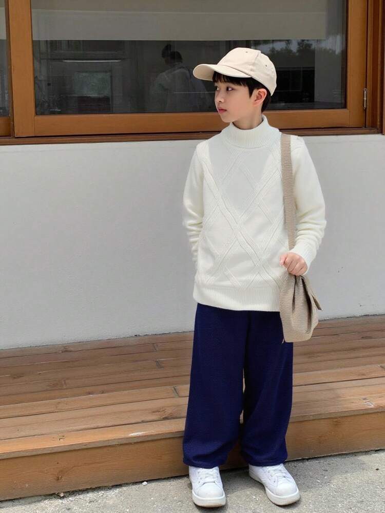 Tween Boys' Long Sleeve Casual Turtleneck Sweater