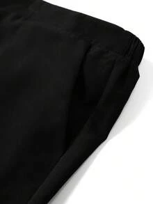 GlowEve CURVE 大码女式串珠刺绣设计西装外套和宽松阔腿裤两件套，时尚通勤、派对、优雅奢华商务休闲装 - 黑色 - 查看 3