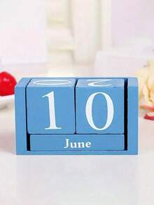 1pc Wooden Perpetual Calendar - Elegant Wooden Block Calendar With Daily Date Display, Suitable For Office, Study, Shop, Bar, Home And School Desk Decor,Christmas - Multicolor - View 7