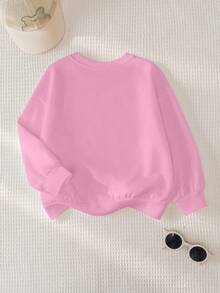 THE POWERPUFF GIRLS X SHEIN Young Girl Blossom, Bubbles, Buttercup Pattern Crew Neck Long Sleeve Sweatshirt - White - View 2