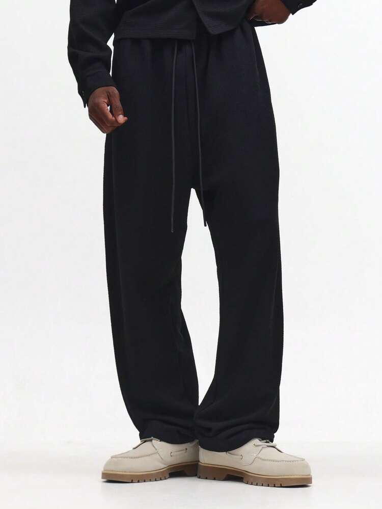 Loose Fit Fleece Sweatpants With Elastic Cuffs